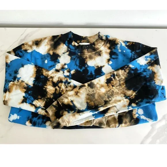 Cotton Citizen Blue and Brown Tie-Dye Sweatshirt - Picture 2 of 6
